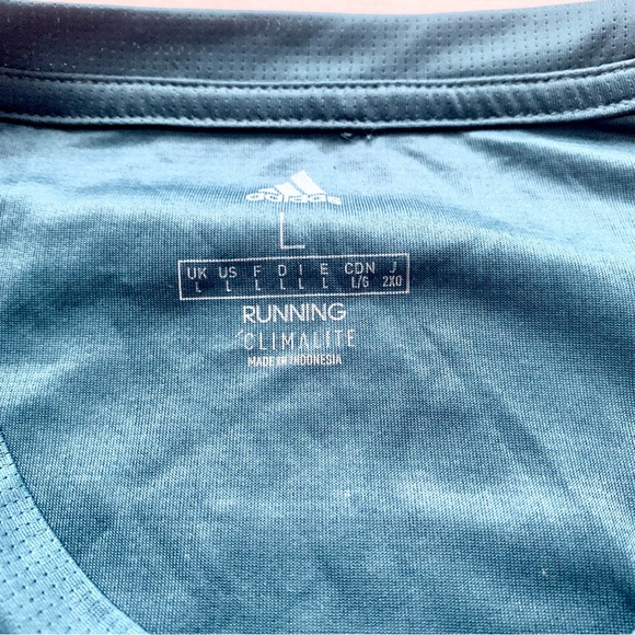 Adidas Running Tee Turquoise Blue Men Size Large - Picture 6 of 7